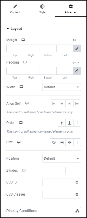 Tabs widget with nested containers 7 Tabs widget with nested elements 291