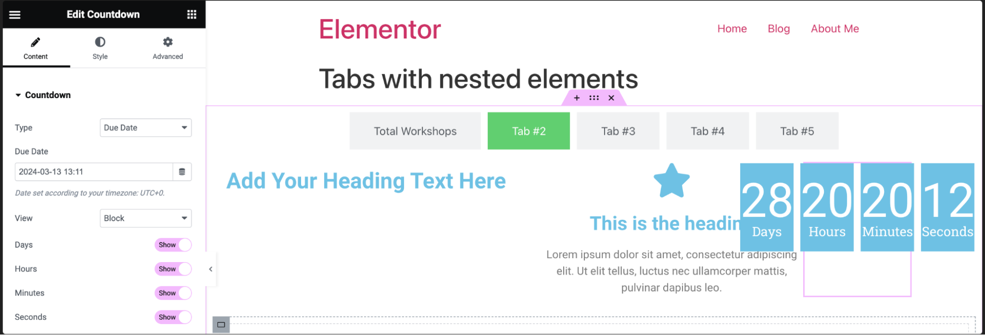 Tabs widget with nested containers 8