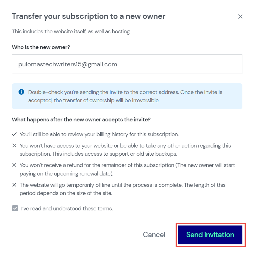 Transfer your subscription 10