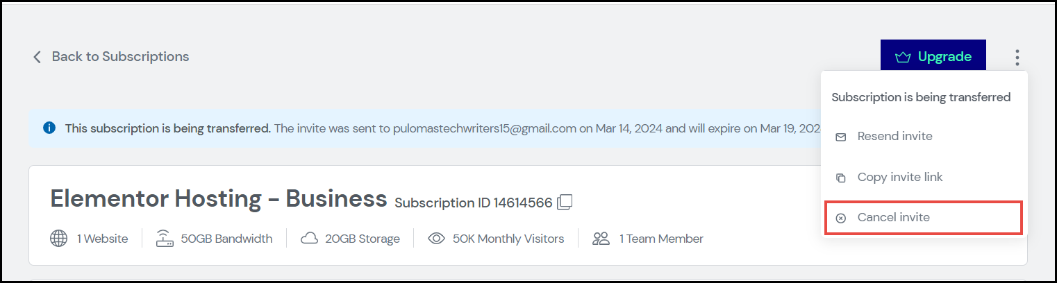 Transfer your subscription 3