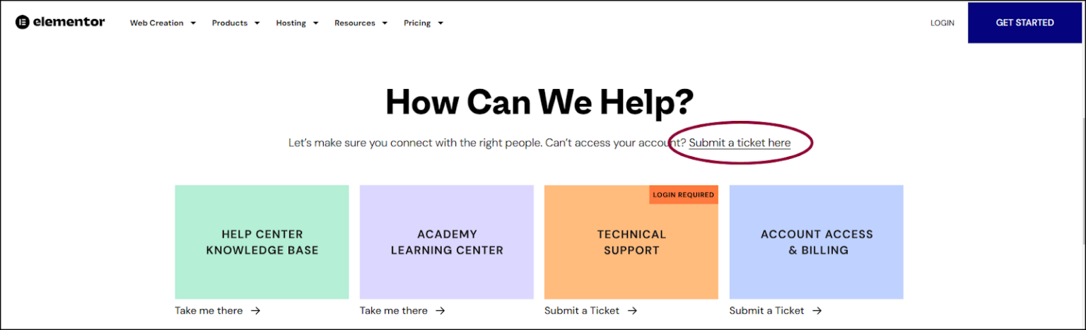 Contact Support | Elementor