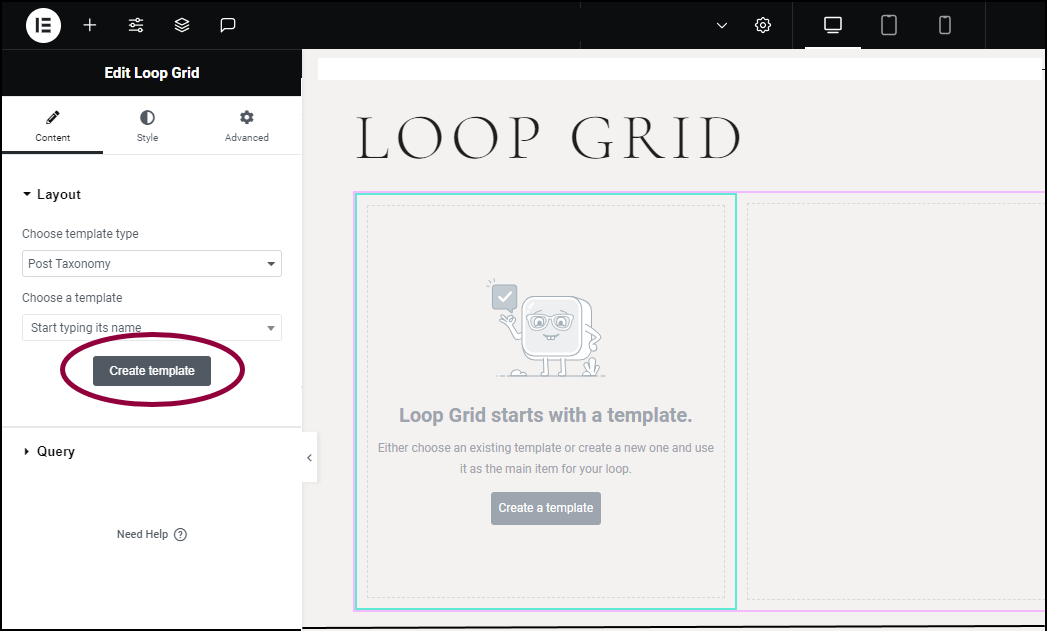 Click create a template Create a category page using the Loop Grid or Loop Carousel 191