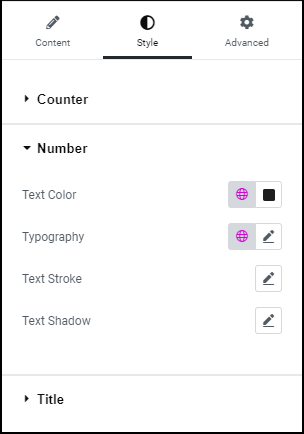 Style Number tab Counter widget 5