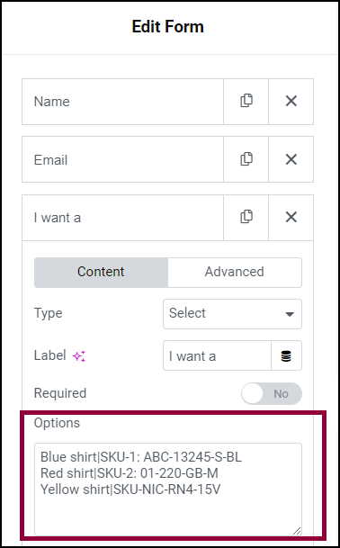 image 17 Add custom labels and values to a form's fields 30