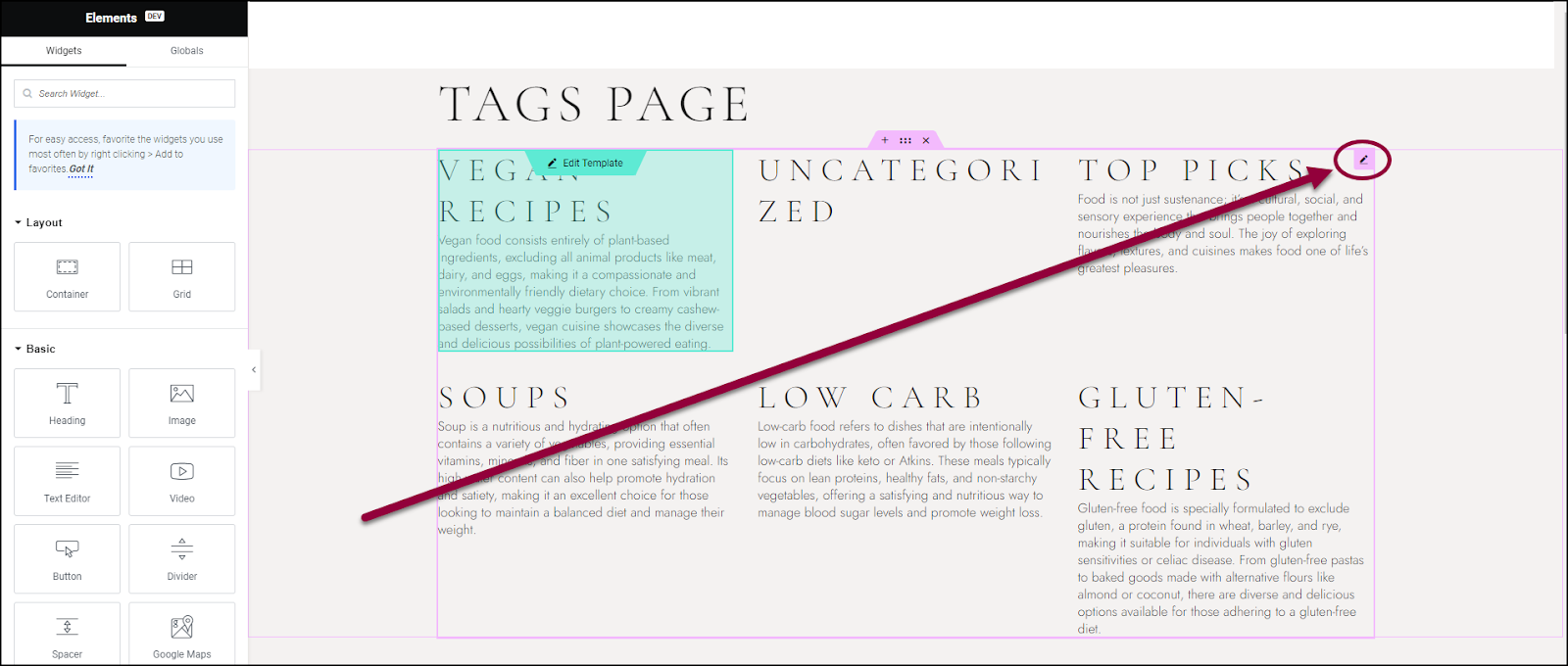 image 67 Create a tags page using the Loop Grid or Loop Carousel 207