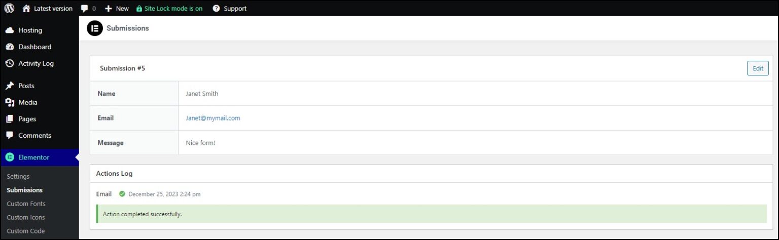 How to Save Form Submission Data in Elementor