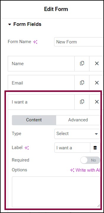 image Add custom labels and values to a form's fields 3