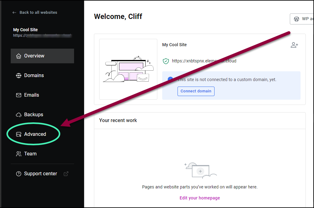 Click the Advanced tab 1 Access PHP settings 3