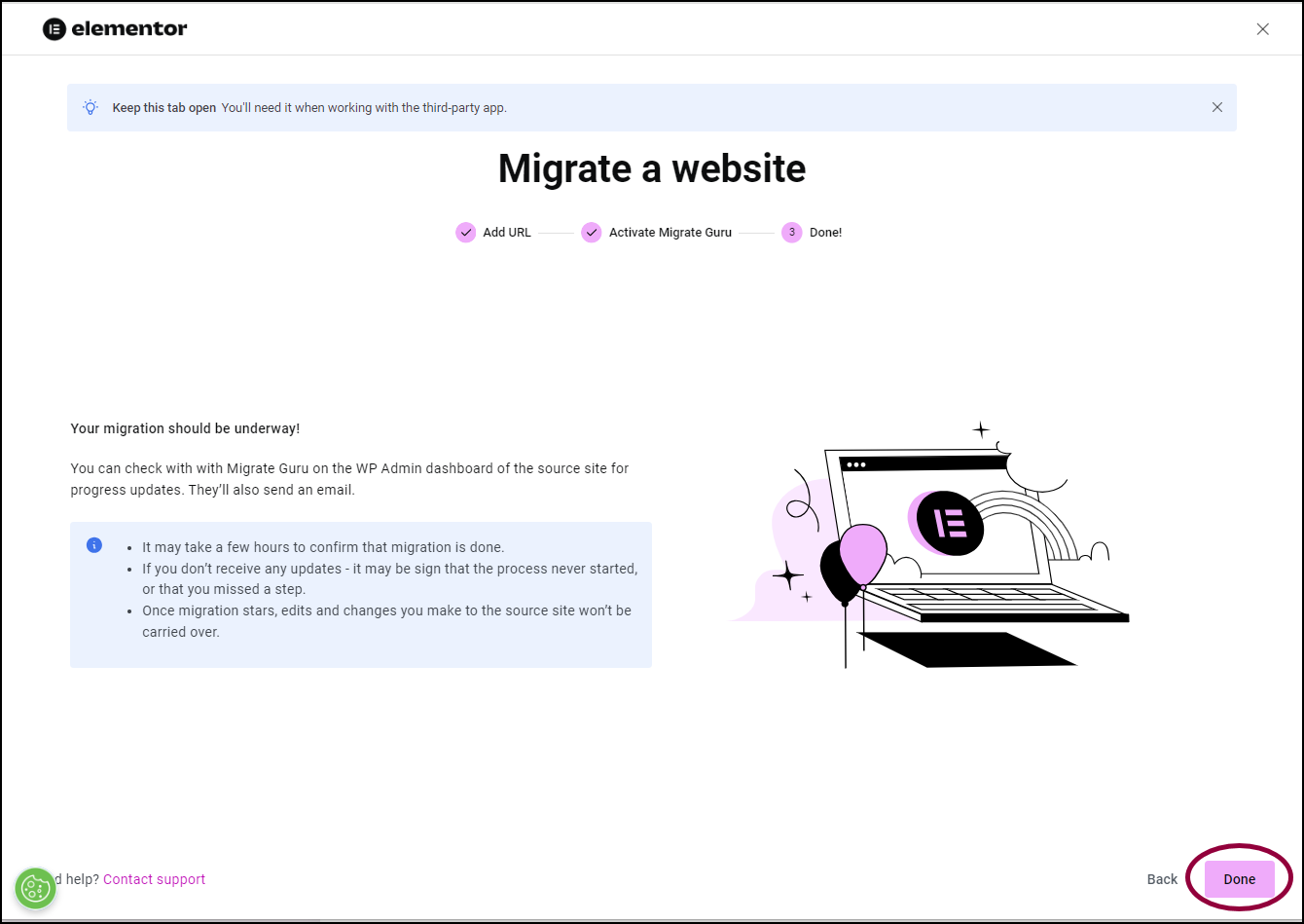 image 41 Migrate your site to Elementor Hosting 35