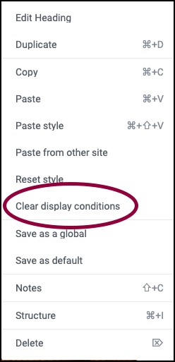 Clear Display conditions Copy and clear display conditions 5