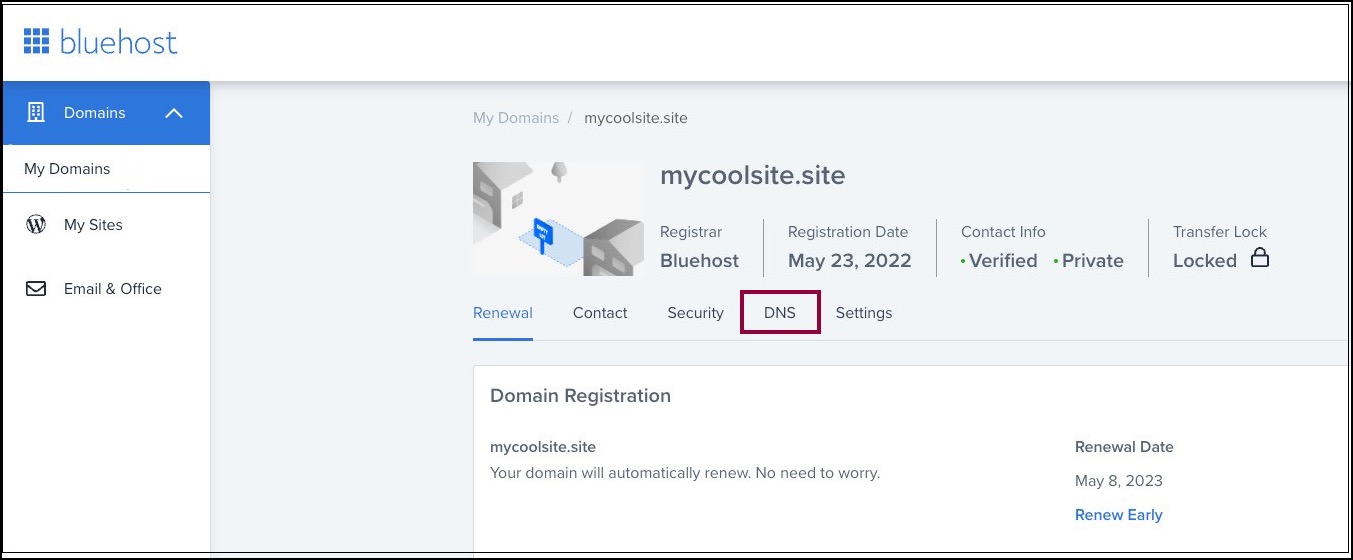 4 click DNS Connect a custom domain using Bluehost 23