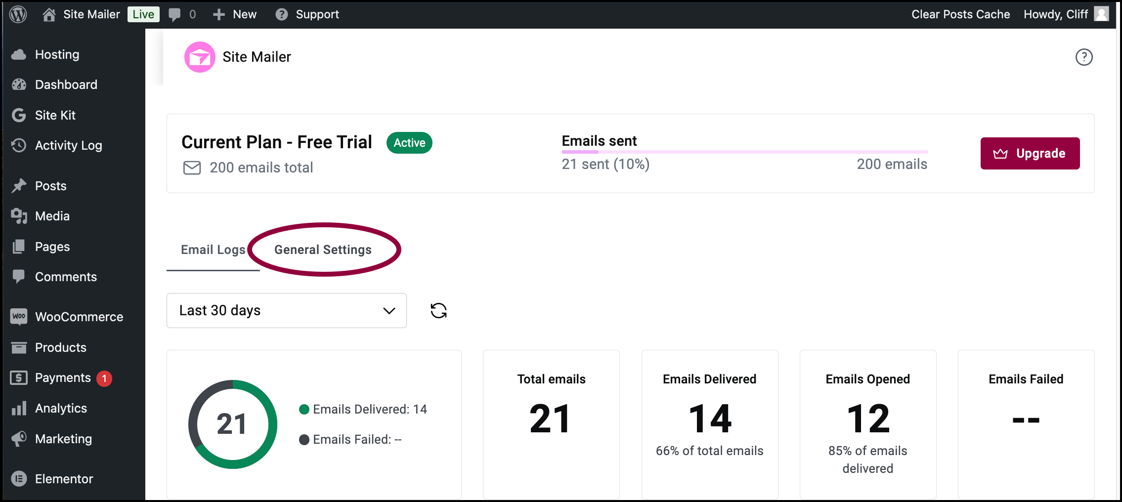 Click General Settings Connect a custom domain using GoDaddy 3