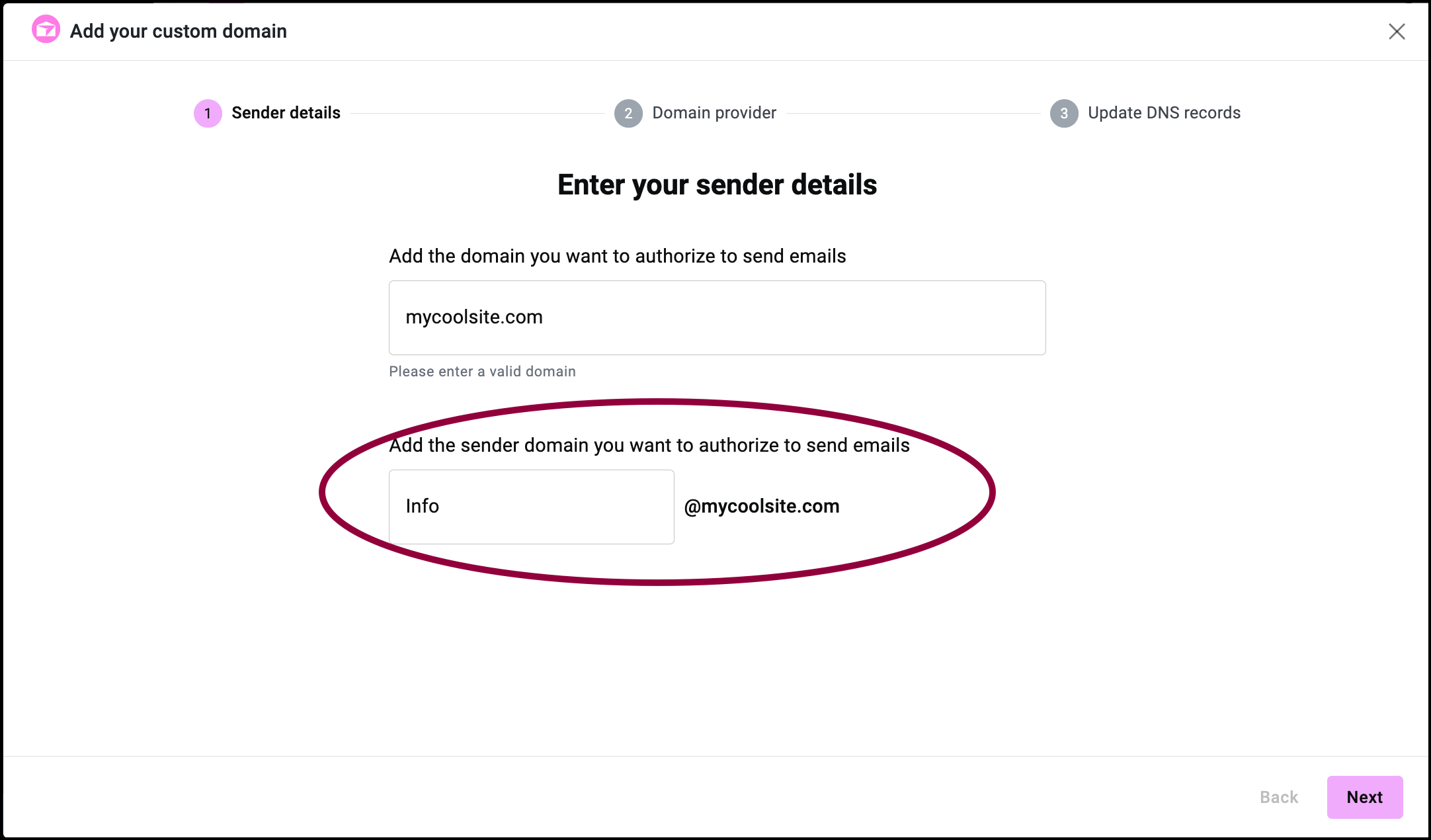 Enter info Connect a custom domain using GoDaddy 11