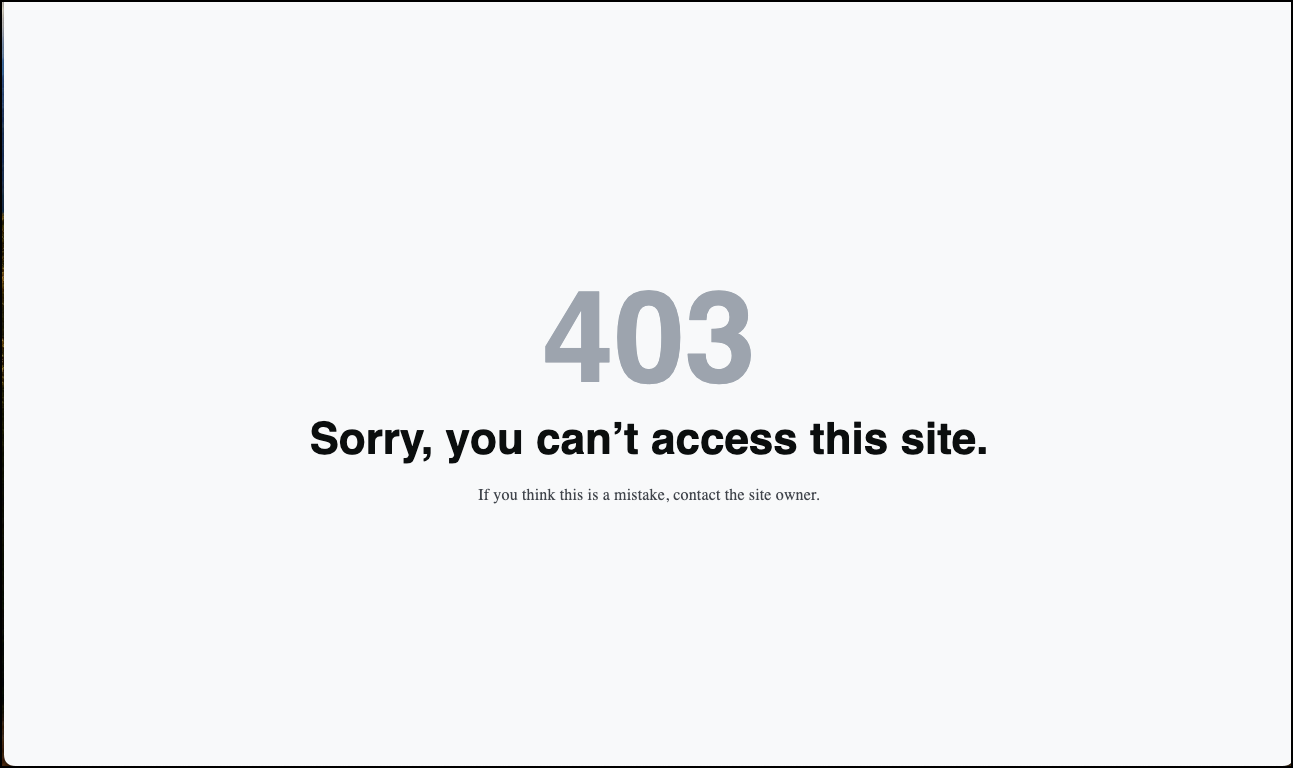 The 403 screen Block certain visitors from accessing your site 25