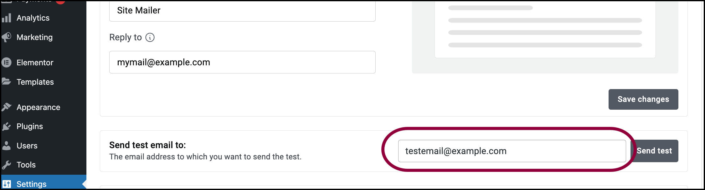 enter an email Send a test email 5