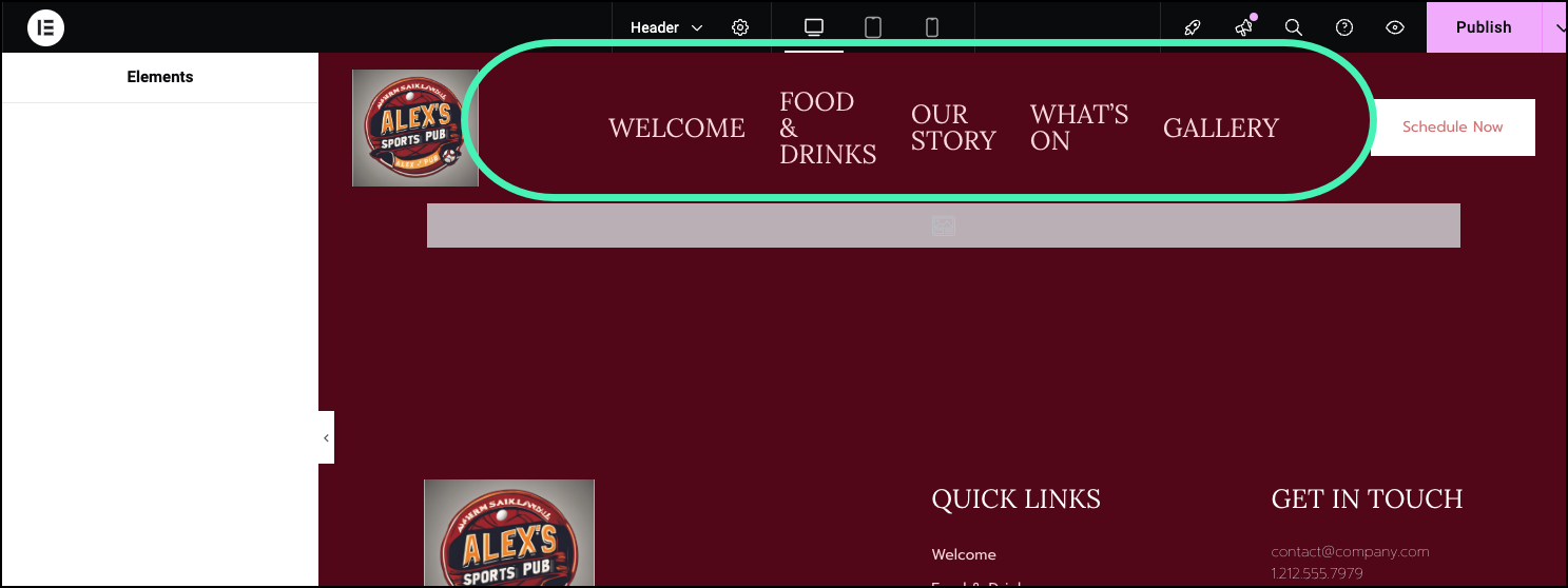 3 Click the header Customize your Hello Biz Header 405