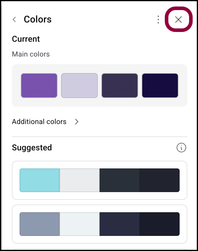 Click the x by colors Build an entire website from scratch with Elementor AI's Site Planner 69