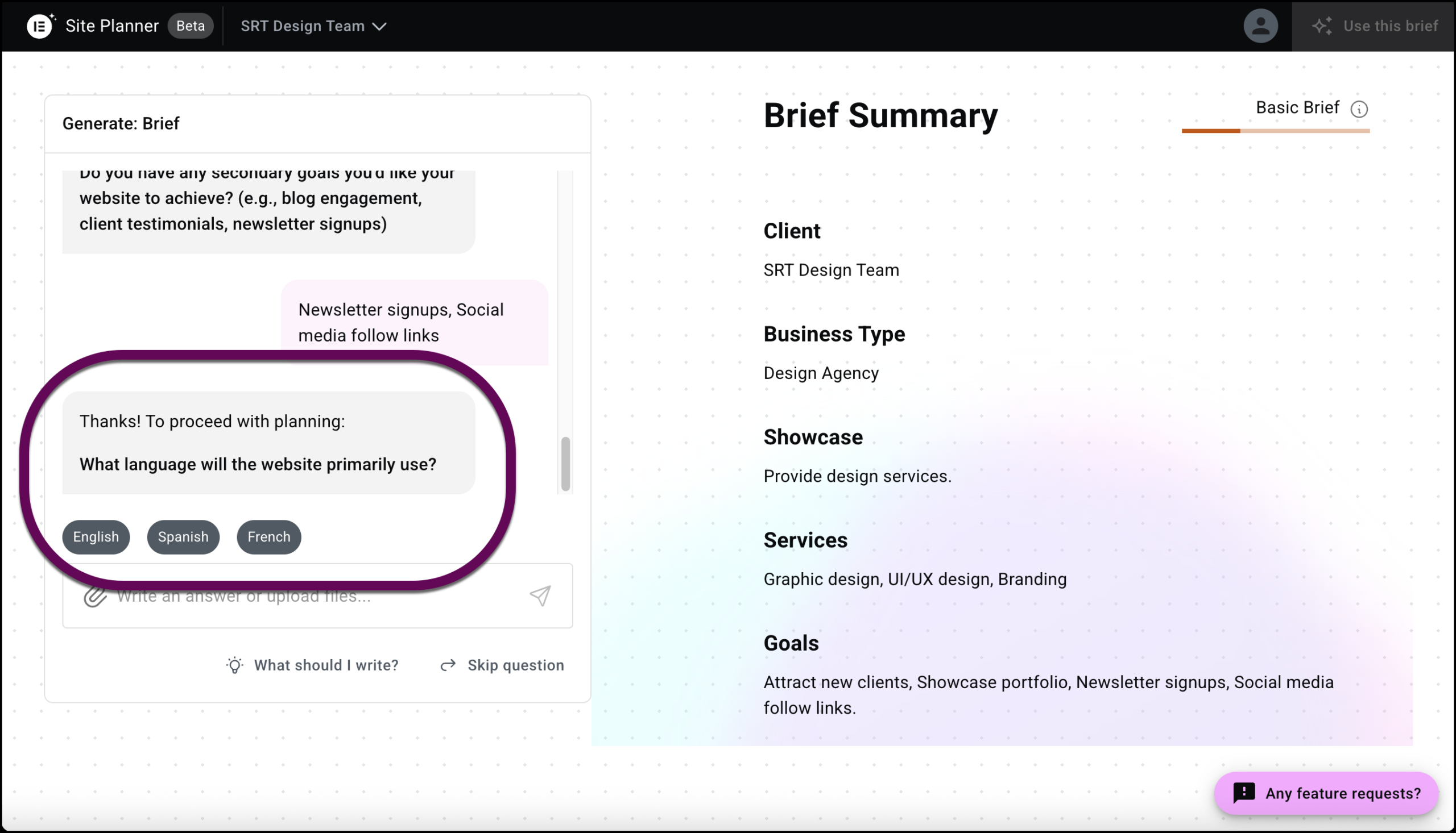 The website's primary language