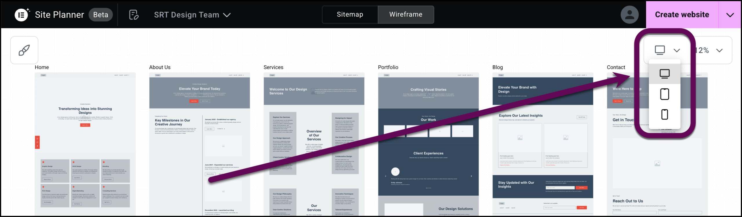 The responsive dropdown menu