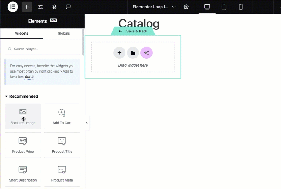 image 1 Add an Off Canvas widget to a Loop Grid 1