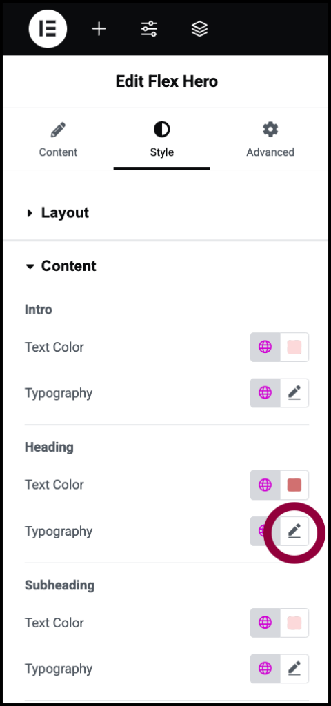 Flex Hero Widget Elementor