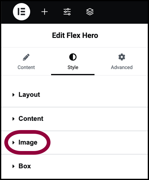 17 Open Image section Flex Hero widget 535