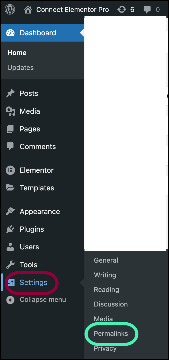 Settings permalinks Troubleshooting REST API Access Issues in Elementor's Site Planner 1