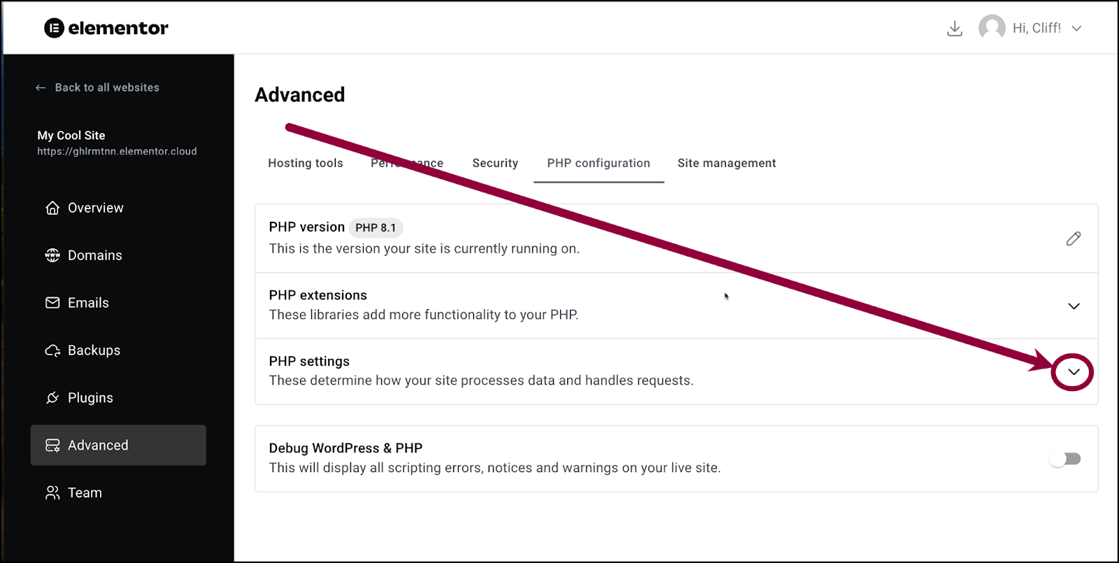 image 7 Temporarily increase the maximum execution time of your Elementor Hosted site 7