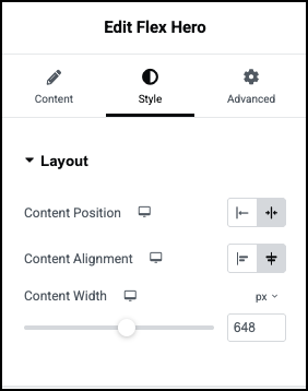 Flex Hero widget 528 tab layout Flex Hero widget 527