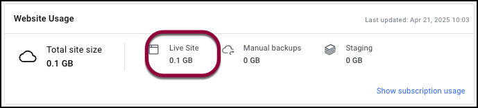 Live site Access your website's usage information 13