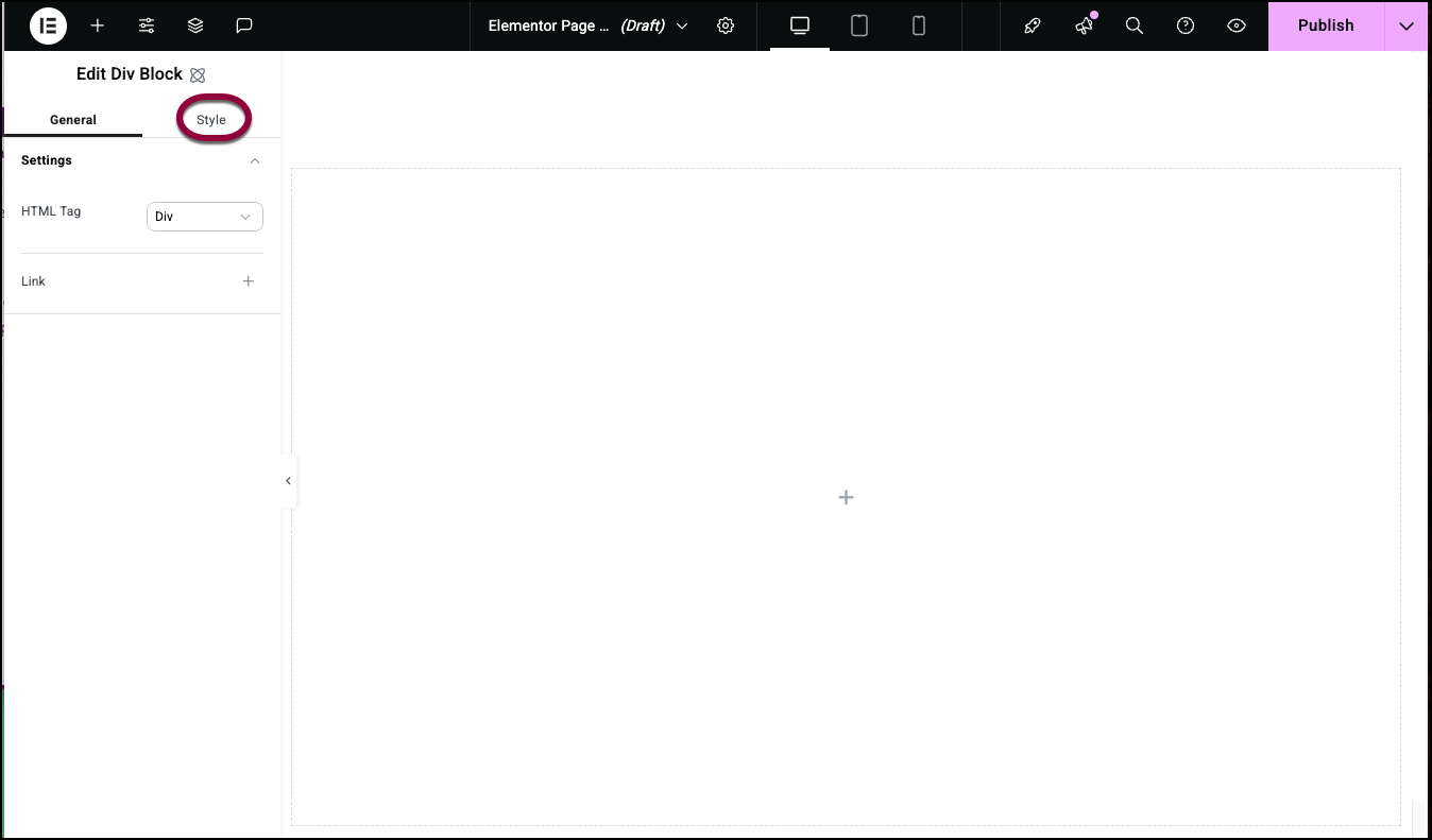 1 click the style tab 2 Style tab - Background 1