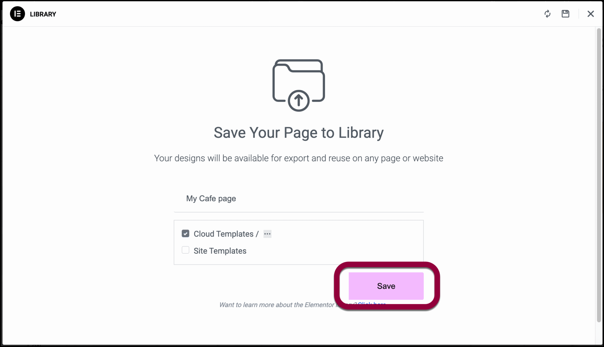 Create templates for faster website building elementor