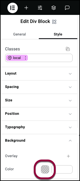 3 click the color swatch Style tab - Background 5