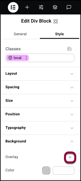 4 click the plus sign Style tab - Background 7