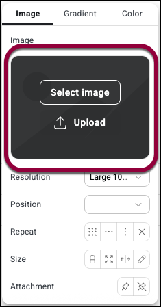 5 select or upload an image Style tab - Background 9