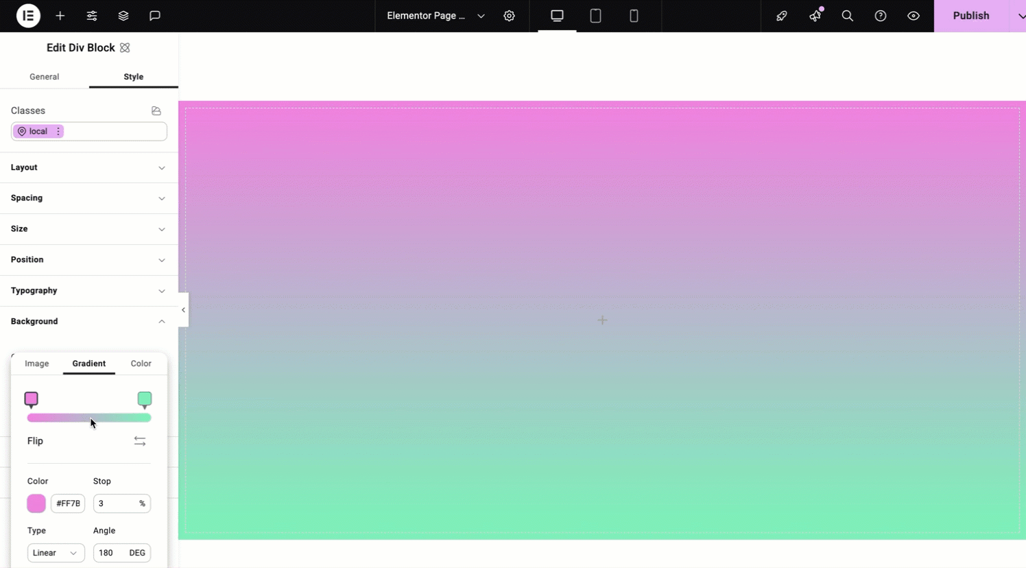 Add a color Style tab - Background 43