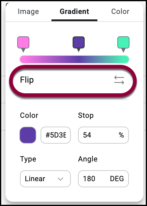 flip gradient Style tab - Background 45
