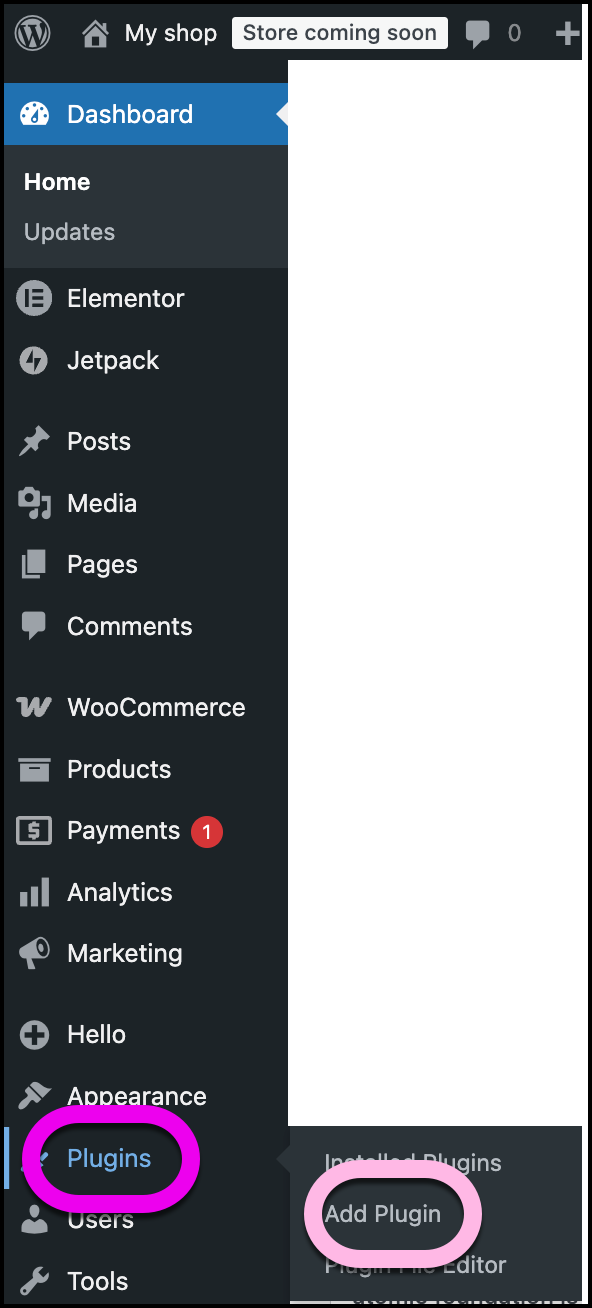 The Installed Plugins link