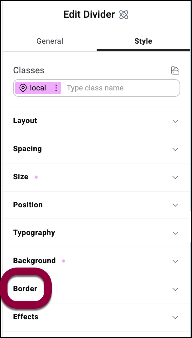 Divider element | Elementor