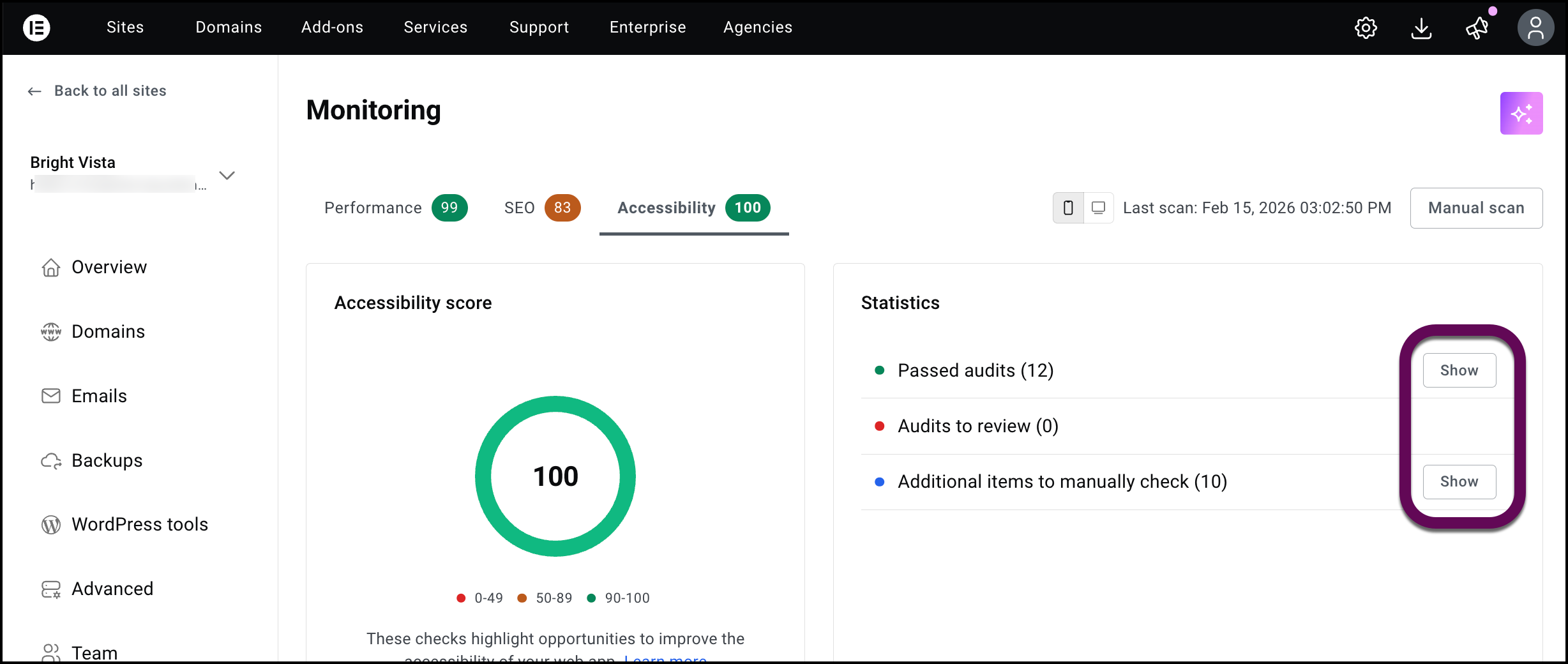 Click show for accessibility details