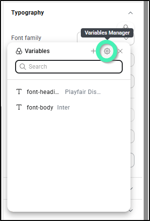 variables manager icon
