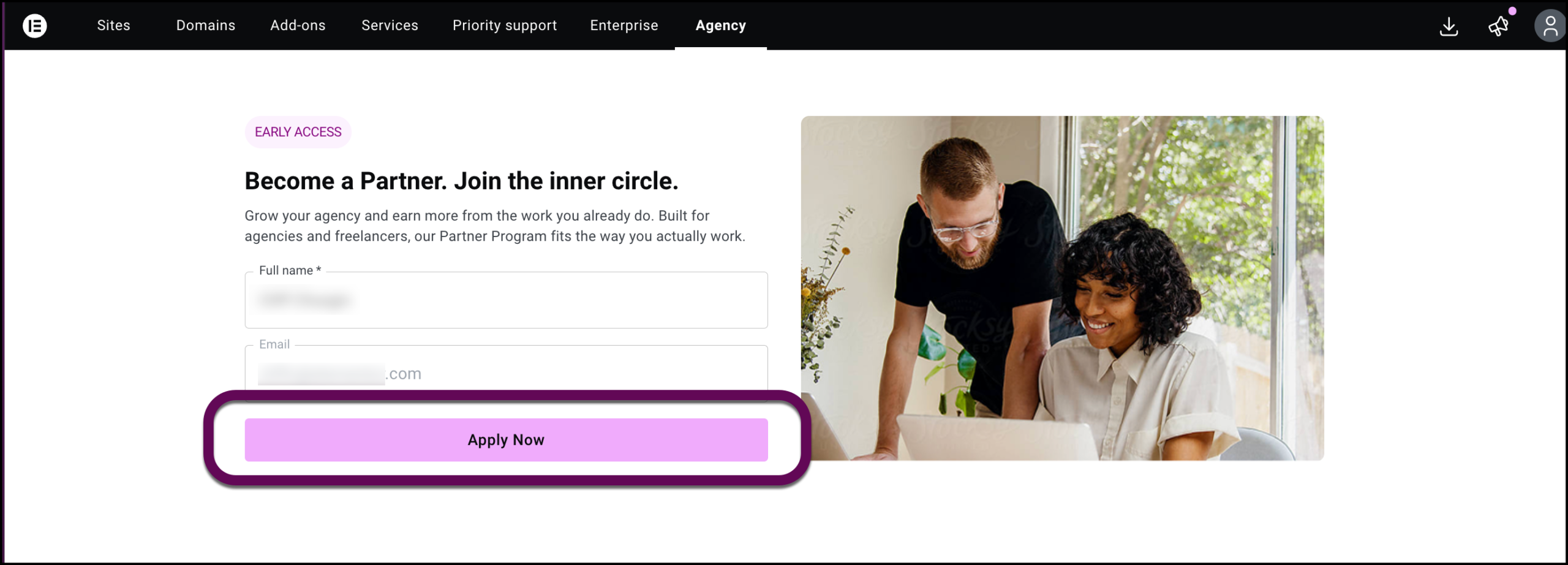 The Apply Now button submits your applications