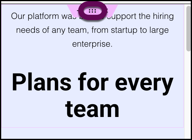 The container handle opens the container properties