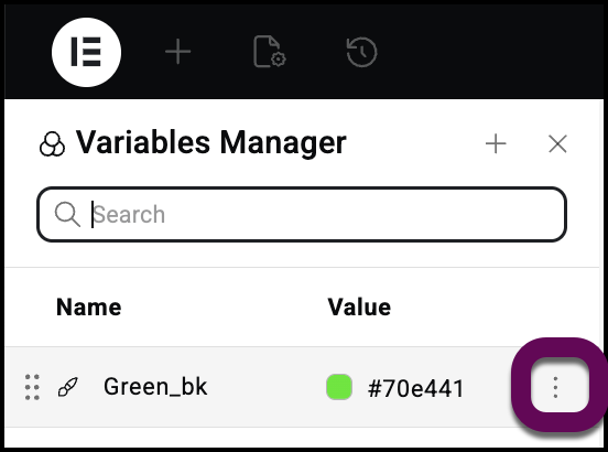 The ellipses that open the variable library