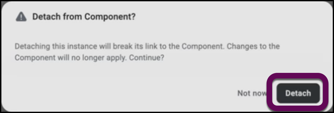 Confirm detach component
