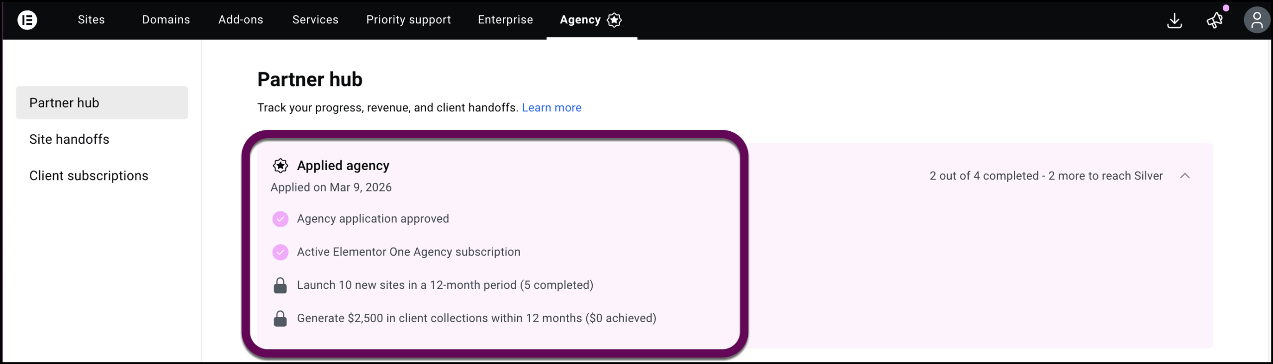 The goals to reach the next level