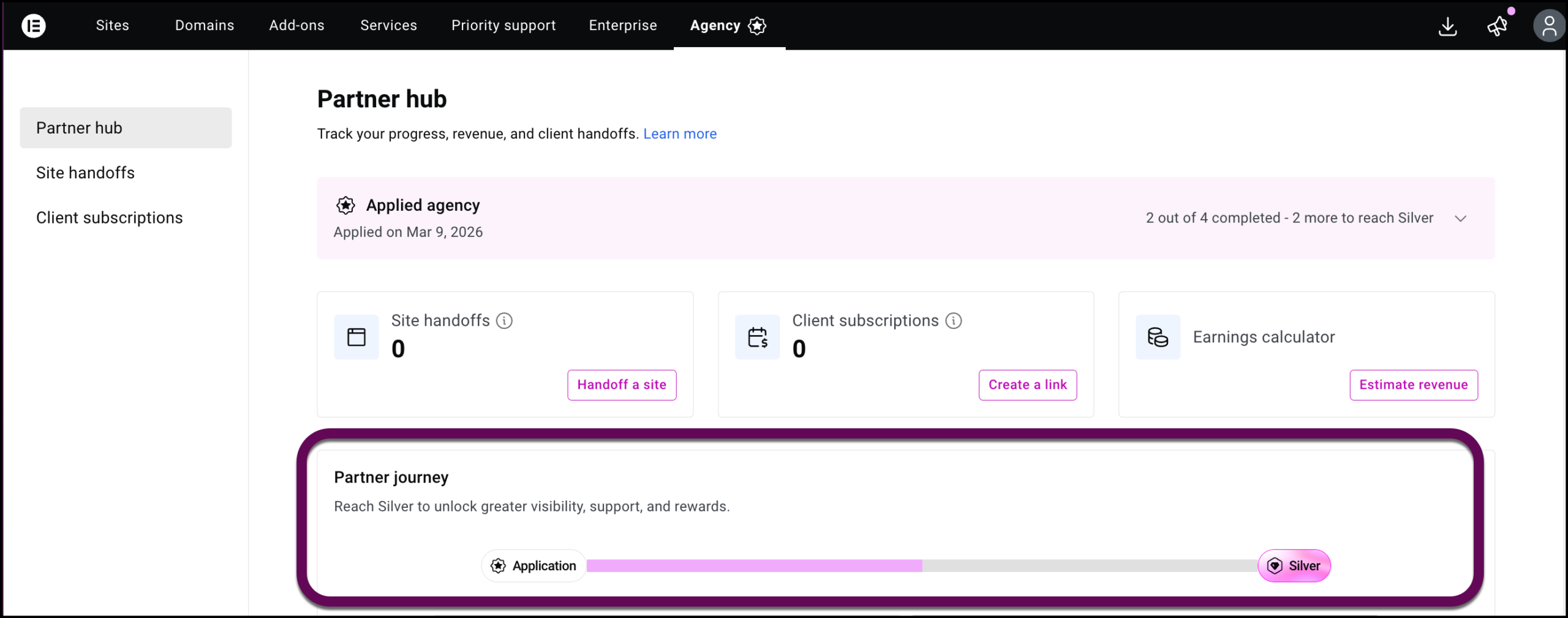 The Partner journey tracker
