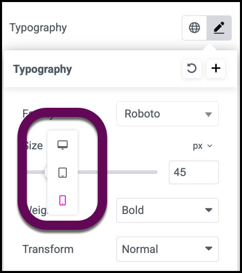 The responsive icons