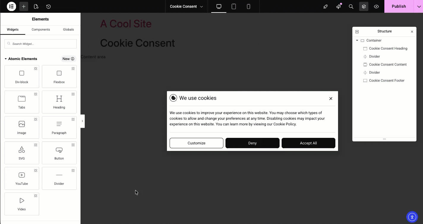 Adding the image widget