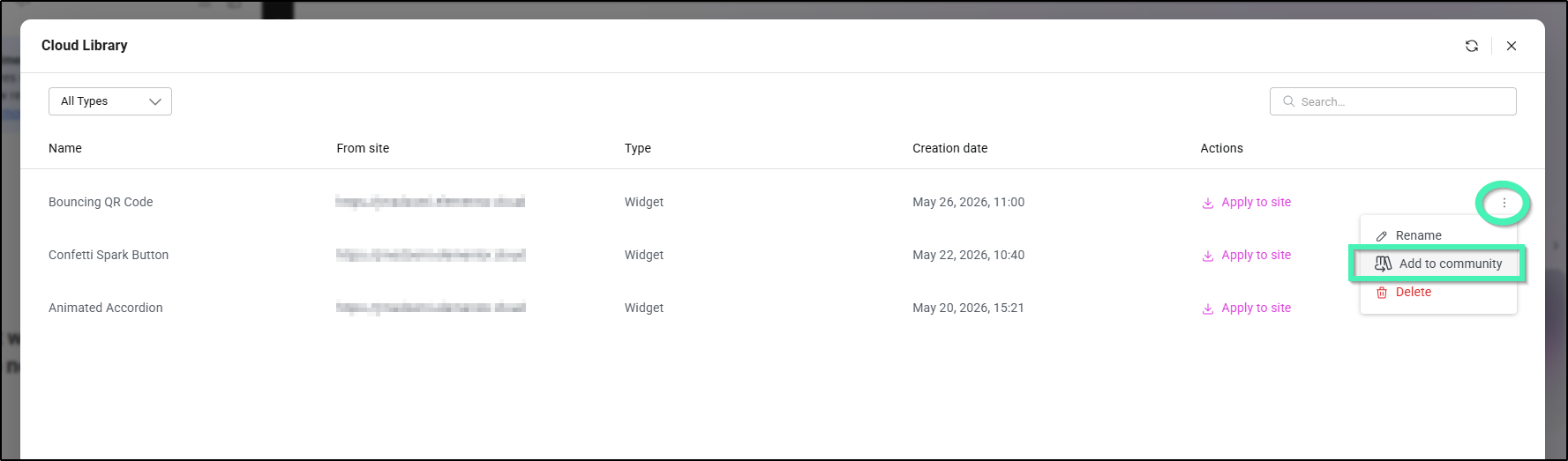 add to community cloud